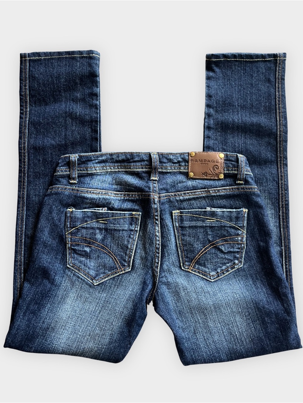 Rampage Low Rise Straight Leg Jeans Dark Wash Y2K Size 5